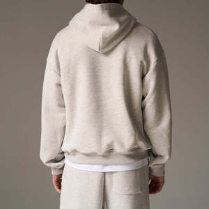 Ensemble de survêtement unisexe gris 2 en 1, sweat-shirt et pantalon de jogging, vêtements de sport décontractés, couleur unie, manches longues, coton léger, automne - Product Image 6