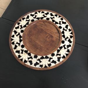 Plateau à chocolat rond de luxe en bois et nacre, fait main, de haute qualité, pour l'Aïd et le Ramadan au Vietnam (vente en gros) - Product Image 2