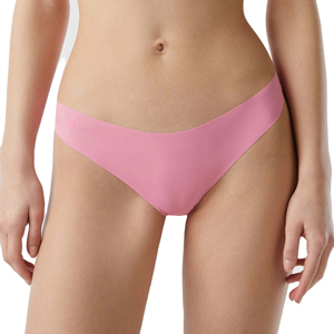 Culotte sans couture taille mi-haute pour femme, respirante, séchage rapide, effet push-up en satin fin, avec logo personnalisé, tricotée, invisible - Product Image 2