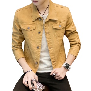 Men's Casual Vintage Streetwear Outerwear Spring Autumn Oversized Washed Denim <b>Jacket</b> with Zipper Turn-Down <b>Collar</b> Jean Coats - Product Image 3