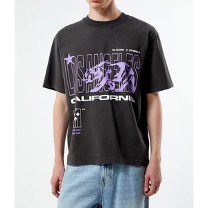 Camiseta Casual 100% Algodón con Cuello Redondo, Logotipo Personalizado en la Parte Delantera, Lavado Ácido, Secado Rápido, Transpirable, Unisex para Hombre y Mujer - Product Image 2