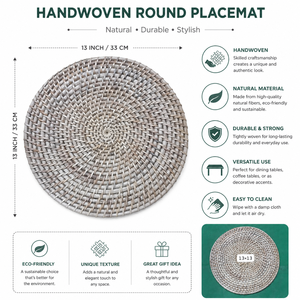 Handwoven rattan trays <b>crafted</b> <b>with</b> natural fibers ideal for serving home decorgifting <b>storage</b> and <b>table</b> styling - Product Image 6