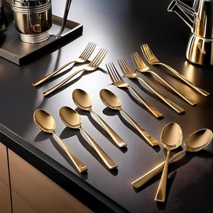 Modern Sustainable Stainless Steel Cutlery Set Fork Spoon Knife Heavy Duty Mirror Polish Uncoated <b>Flatware</b> for Kitchen Dining - Product Image 1