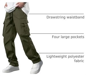 Pantalon cargo pour homme, jambes détachables, convertible 2-en-1, poches utilitaires, pantalon de randonnée et de voyage, OEM - Product Image 4