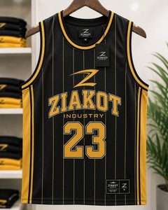 Wholesale Direct Ziakot Industry Custom Black Old <b>Gold</b> Pinstripe Black-Old <b>Gold</b> Authentic Basketball Jersey - Product Image 1
