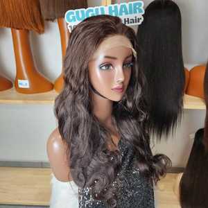 Virgin Vietnamese Body wave Hair closure/frontal lace <b>Wig</b> Natural <b>Black</b> Auburn Brown Transparent HD Lace Glueless Double Drawn - Product Image 3