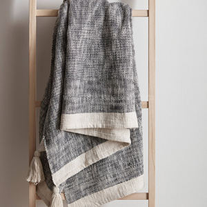 Handloom <b>Throw</b> Sofa Blanket Custom Size 125x150 Indian Handwoven Slub Textured Foldable Handloom <b>Throw</b> Blanket - Product Image 1