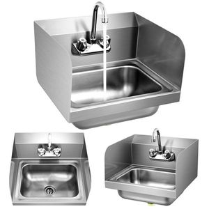 Rubinetto Moderno da Parete in Acciaio Inox Spazzolato con Scarico a Foro Singolo per Villa, Appartamento, Ristorante, Hotel, Caffetteria - Product Image 4