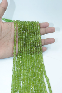 Cuentas Redondas Facetadas de Peridoto Natural de 6-7 mm, Piedra de Nacimiento de Agosto, Hilo de 13 Pulgadas para la Elaboración de Joyas, Uso en Bodas, Tienda de Gemas Indias - Product Image 6