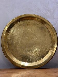 Plateau de service décoratif en laiton Mandi Thal de qualité supérieure pour la présentation de la cuisine indienne et les événements religieux - Product Image 2