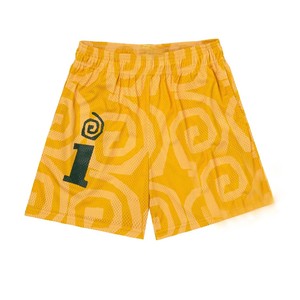 Shorts imprimés par transfert thermique, doublure multicolores personnalisée, fabrication OEM, maille 100% polyester respirante, style vintage. - Product Image 5