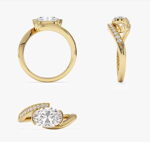 14K Oval Cut Lab Grown Diamond <b>Vintage</b> <b>Gold</b> Plated IGI Certified Wedding & Anniversary <b>Ring</b> - Product Image 4