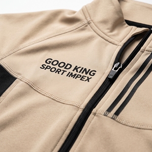 Beige Oversized Zipper Sweatsuit Men <b>Black</b> Stripe <b>Zip</b> <b>Hoodie</b> <b>Black</b> Chest Logo Cuffed Joggers Tan <b>Zip</b> <b>Up</b> Hooded Track Set Neutral - Product Image 6
