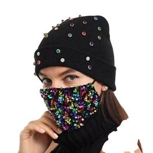 Hot Sale Fashion Rhinestone Knit Beanie for Women Shiny Crystal <b>Winter</b> Hat 0Warm Bling Beanie <b>Cap</b> Wholesale OEM Supplier Low Moq - Product Image 4