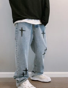 Jeans cargo amples et décontractés pour hommes, nouvelle collection 2026, style streetwear coréen, coupe droite, en denim de haute qualité - Product Image 3