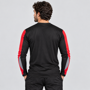 Camiseta Deportiva de Manga Larga para Hombre, Última Llegada, Negra, Roja, Gris, Secado Rápido, Cuello Redondo, Corte Regular, Diseño Estampado - Product Image 3
