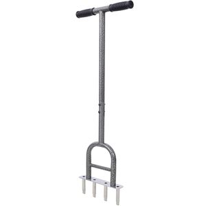 Aeratore Manuale per Prato a 4 Punte con Impugnatura in Gomma Morbida, Strumento per Pulizia del Giardino, Attrezzo Portatile per Aerazione - Product Image 5