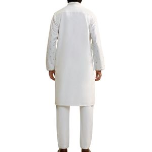 Shalwar Kameez blanc de créateur, qualité luxe, coton, collection mariage, finition sophistiquée, shalwar kameez pour homme - Product Image 2