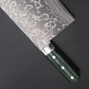 Couteau de boucher japonais en acier Damas, manche en bois, forgé à la main, lame de 12 pouces et plus, ambidextre, couteau de cuisine pour hacher - Product Image 4