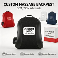 Coussin de massage électrique sans fil rechargeable pour le dos avec pétrissage Shiatsu, thérapie par la chaleur à lumière rouge et 2 niveaux d'intensité