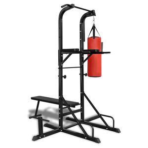 Torretta di potere del sistema palestra di casa con Sit-Up panca e sacco da boxe - Product Image 1