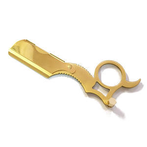 Superior Quality Professional Ring Barber <b>Razor</b> Beard Hair Cutting Stainless Steel Single Blade Lightweight Barbershop Use - Product Image 2