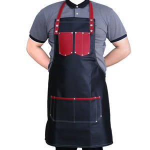 Tablier en cuir personnalisé avec logo pour barbecue, outils de travail, salon, chef, cuisine, barbier, jardin, menuiserie - Product Image 1