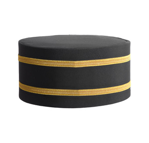 Casquette de Cérémonie - Broderie Couronne Croix Rouge Or Chevaliers Noirs Templiers - Casquette de Régalia Cérémonielle en Fil d'Or - Product Image 2