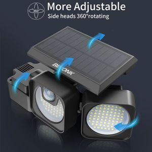 Faro Solare da Esterno a 218 LED con 3 Teste, 2000LM, 6500K, Orientabile a 270 Gradi, Impermeabile IP65, Sensore di Movimento, 50W - Product Image 5