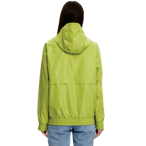 Low MOQ Wholesale Lime Green Women Nylon Hooded Windbreaker <b>Jacket</b> <b>Lightweight</b> Full Zip Outdoor Rain Shell Custom Men's <b>Jackets</b> - Product Image 3