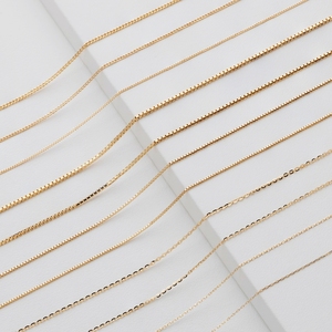 Collar de oro real de 18 quilates sin chapado de Murao Japan, joyería unisex de oro amarillo macizo, cadena de eslabones de alta calidad para hombres y mujeres, delgada y ligera. - Product Image 1