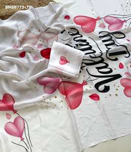 Última Colección de Blusas de Saree de Satén Georgette con Impresión Digital de Corazones, Aspecto Magnífico, Proveedor de Surat - Product Image 5