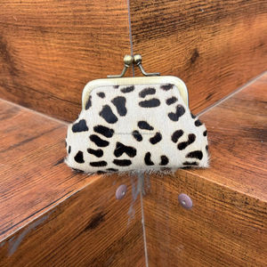 กระเป๋าใส่เหรียญขนาดเล็กพิมพ์ลายสัตว์สำหรับผู้หญิงกระเป๋าหนังแท้ขนาดเล็กกระเป๋าแฟชั่นหนังแท้คลิปกระเป๋าสตางค์ขนาดเล็กพร้อมหัวเข็มขัด - Product Image 2