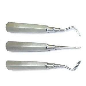 Juego de Elevadores Dentales Profesionales de Acero Inoxidable, Instrumentos Manuales para Extracción de Raíces, Certificación CE Clase I, Agarre Ergonómico, Color Plateado - Product Image 3