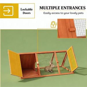 Nido de madera naranja para cobayas, jaula pequeña para animales, casa para conejos - Product Image 3