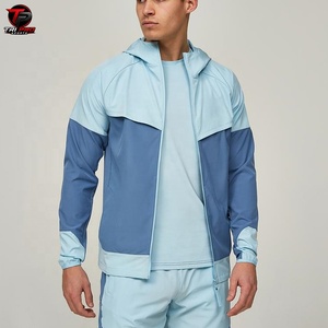 2026 Men Lightweight Windproof Jogging Tracksuit Set Hooded <b>Zip</b>-<b>Up</b> <b>Jacket</b> and Shorts Custom Logo Summer Sportswear - Product Image 5