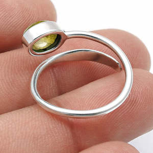 Handmade Bohemian <b>Ring</b> In <b>925</b> Sterling <b>Silver</b> <b>Ring</b> Natural Oval Cut Yellow Tourmaline Gemstone <b>Ring</b> Perfect Gift For Her - Product Image 4