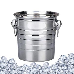Heavy Duty Stainless Steel Ice Bucket with Handle Double Wall Beer <b>Wine</b> Cooler Party Ice <b>Container</b> Bar Accessories for Wholesale - Product Image 1