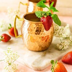 Copper mule mug <b>set</b> for woodland cabin <b>beverages</b> hammered finish metal cups durable reusable <b>serving</b> party mugs - Product Image 2