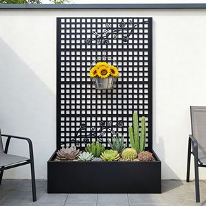 Pannelli Grigliati in Metallo per Recinzione e Cancello, Schermo per la Privacy per Aiuole Rialzate da Esterno, 180 cm (H) x 110 cm (L) x 40 cm (P) - Product Image 1