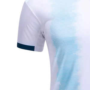 Men's Sublimated Soccer Jersey Short Sleeve White Blue Gradient Crew Neck Moisture Wicking Breathable Polyester <b>Athletic</b> Fit - Product Image 4