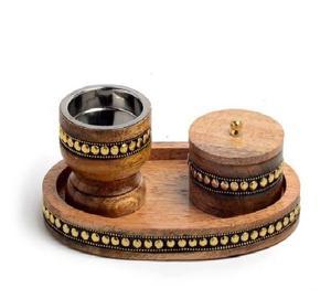 Decorative Acacia Wood Religious Incense <b>Burner</b> Handmade & Eco-Friendly Enhances Living Rooms Offices with Warmth Refined Style - Product Image 1