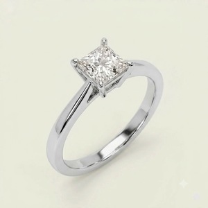 Anillo de Compromiso Elegante con Corte Princesa VB-30SR, Anillo de Oro de 18K, Certificado IGI, Diamante Cultivado en Laboratorio de 2CT, 7 mm, Color E, VS1, Anillo Solitario - Product Image 3