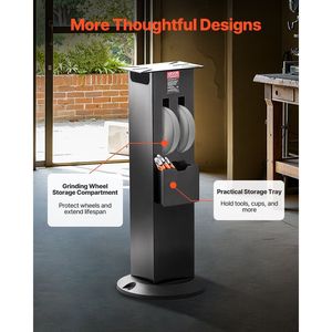 Supporto per smerigliatrice da banco resistente 28x17 cm con morsetto, piedistallo da pavimento e porta-mole, piastra di montaggio durevole - Product Image 6