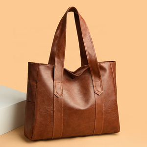 Bolso Tote de Cuero Clásico Marrón Estilo 2026, Diseño Abierto y Minimalista para Uso Diario - Product Image 2