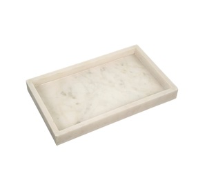 High Quality Natural Marble Tray for Countertop Handmade Product Food <b>Snacks</b> Storage Serving Tray Table Ware Use - Product Image 6