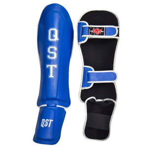 PU Leather Boxing Shin <b>Pads</b> Medium Large XL Padded Instep Protection Muay Thai Training Competition Private Label OEM - Product Image 1