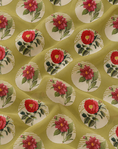 Tela de Chifón Puro con Diseño de Rosas Vintage, Estampado Digital Floral, Tela Textil de Lujo para el Hogar - Product Image 3