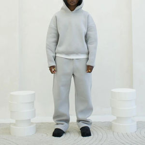 Novedad 2026: Conjunto Deportivo Casual de Alta Calidad 100% Poliéster, Sudadera Holgada y Pantalones Deportivos Estilo Vintage para Invierno - Product Image 4