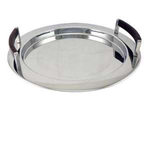 Bandeja Redonda de Metal Martillado, Decorativa y para Servir, para el Hogar, Hoteles y Regalos - Product Image 1